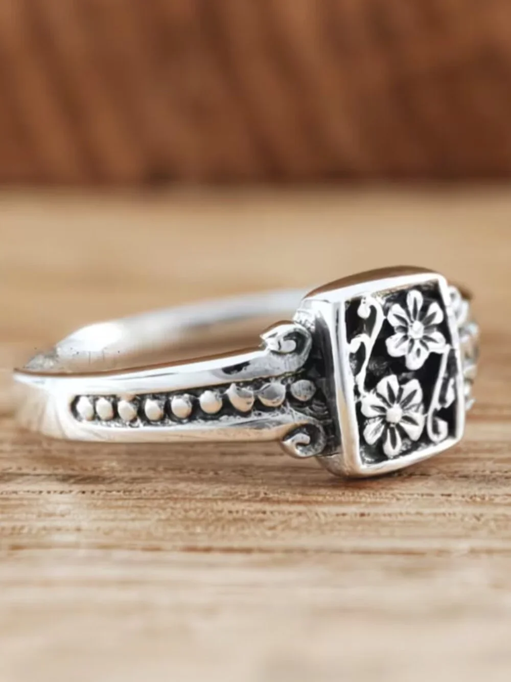 Ring Ethnic Storm Simia Flower Ring Flower Commemorative Gift Ring Anniversary